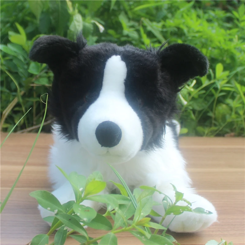 big soft lying white&black dog toy high quality plush shepherd doll gift about 60cm