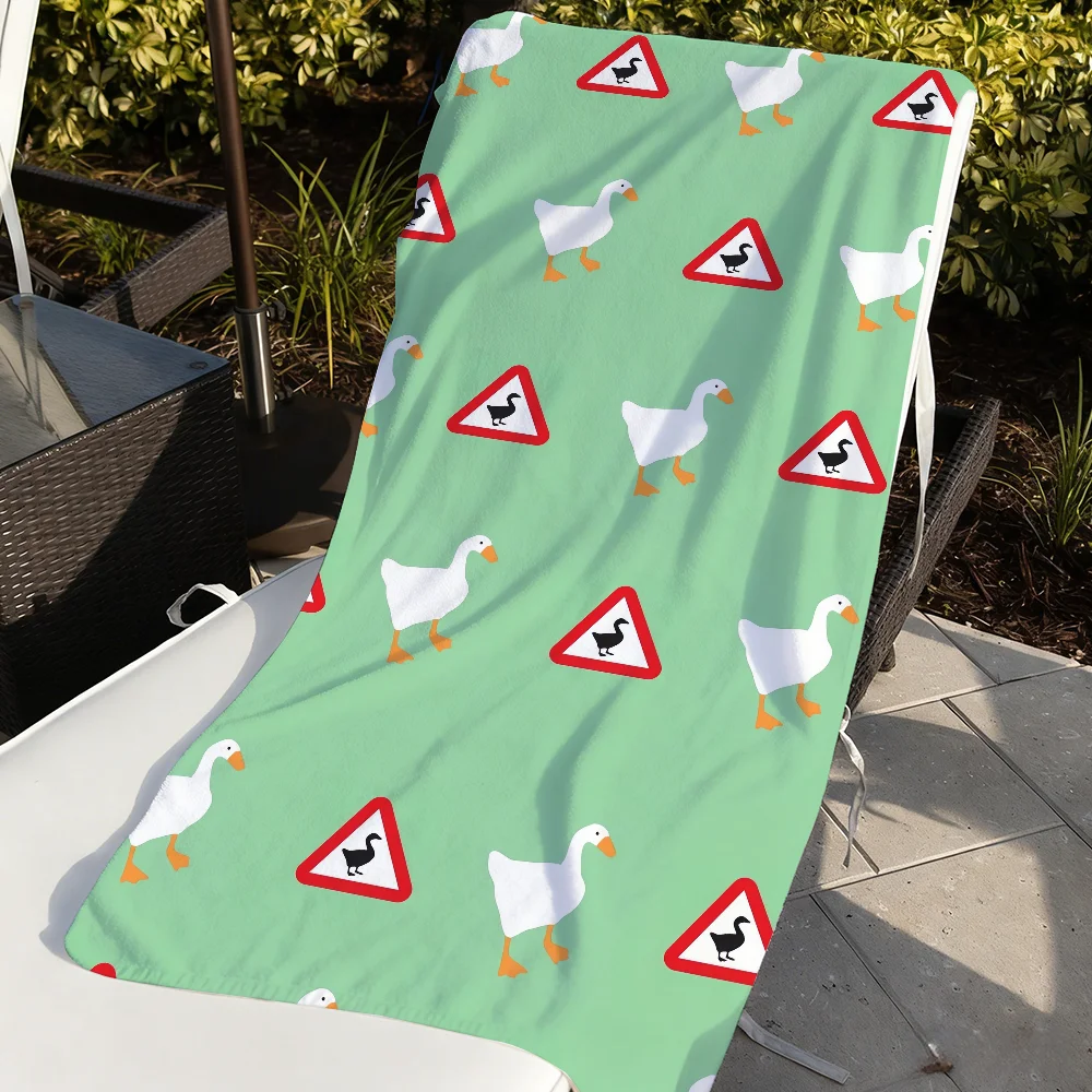Untitled Goose Game Towel Quick Dry Soft Yoga Swimming Fitness Mountain Climbing Large Beach Towels