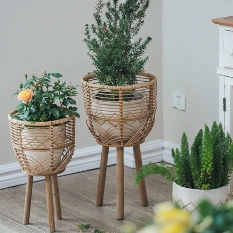 Floor Standing Pot Trays Minimalist Retro Flowerpot Tray Living Room Balcony Plant Flowerpots Pallet Indoor Decoration Pots Tray