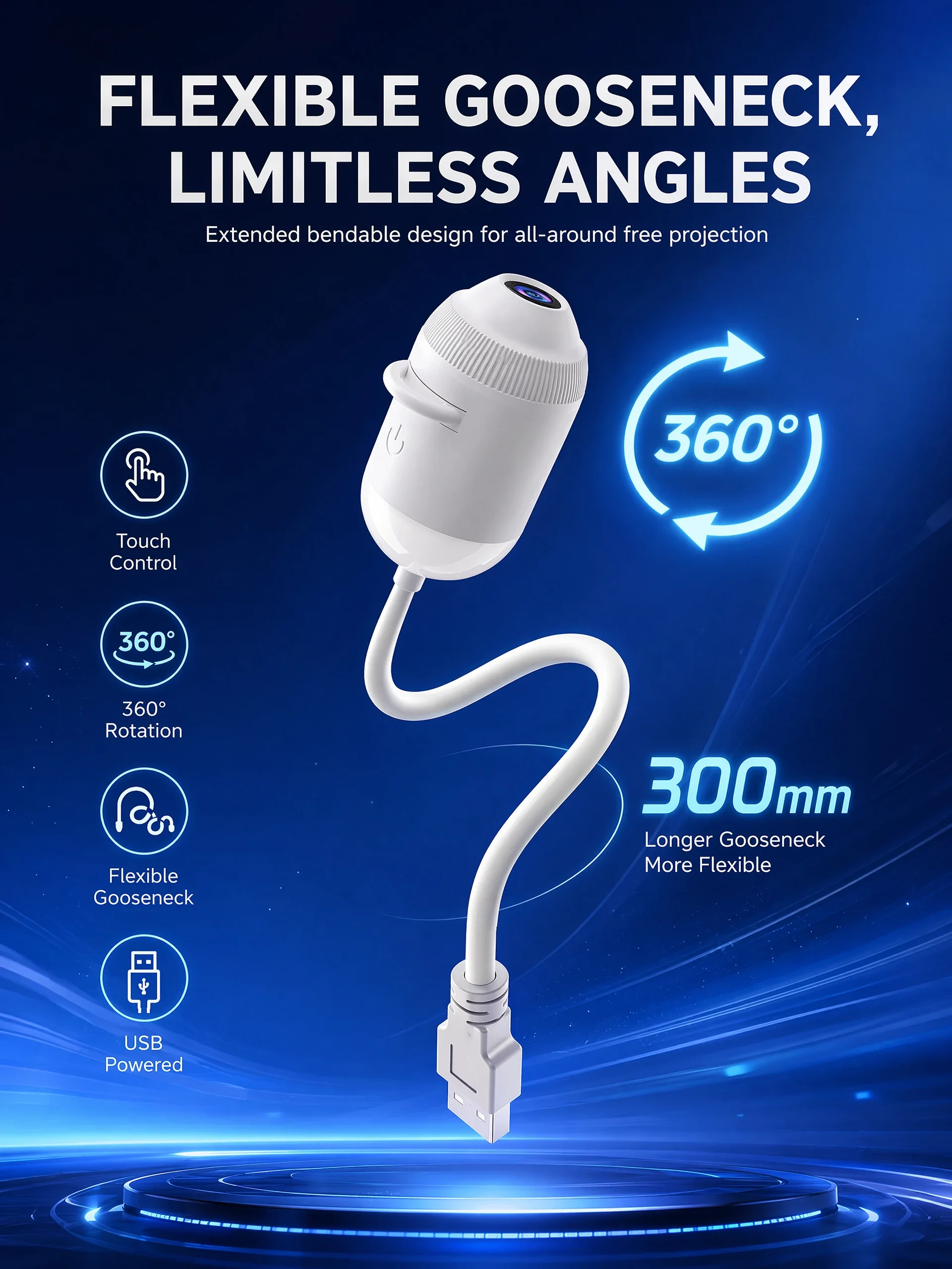 USB-Sternenprojektor-Licht 24-in-1 mit Touch-Steuerung, flexibler Schlauch, Auto-Dach-Galaxie-Nachtlicht für Schlafzimmer, Auto-Atmosphärenlampe – Detail 4