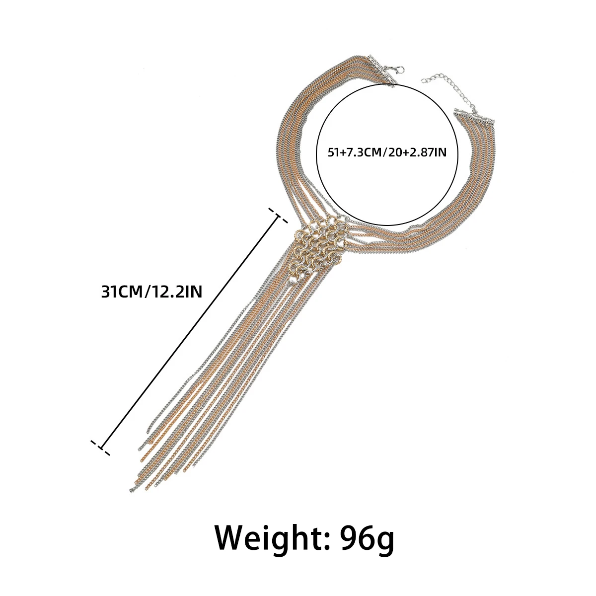 ZAA متعدد الطبقات خمر سلاسل معدنية المختنق القلائد للنساء موضة شرابات طويلة قلادة بيان مجوهرات الرقبة الملحقات