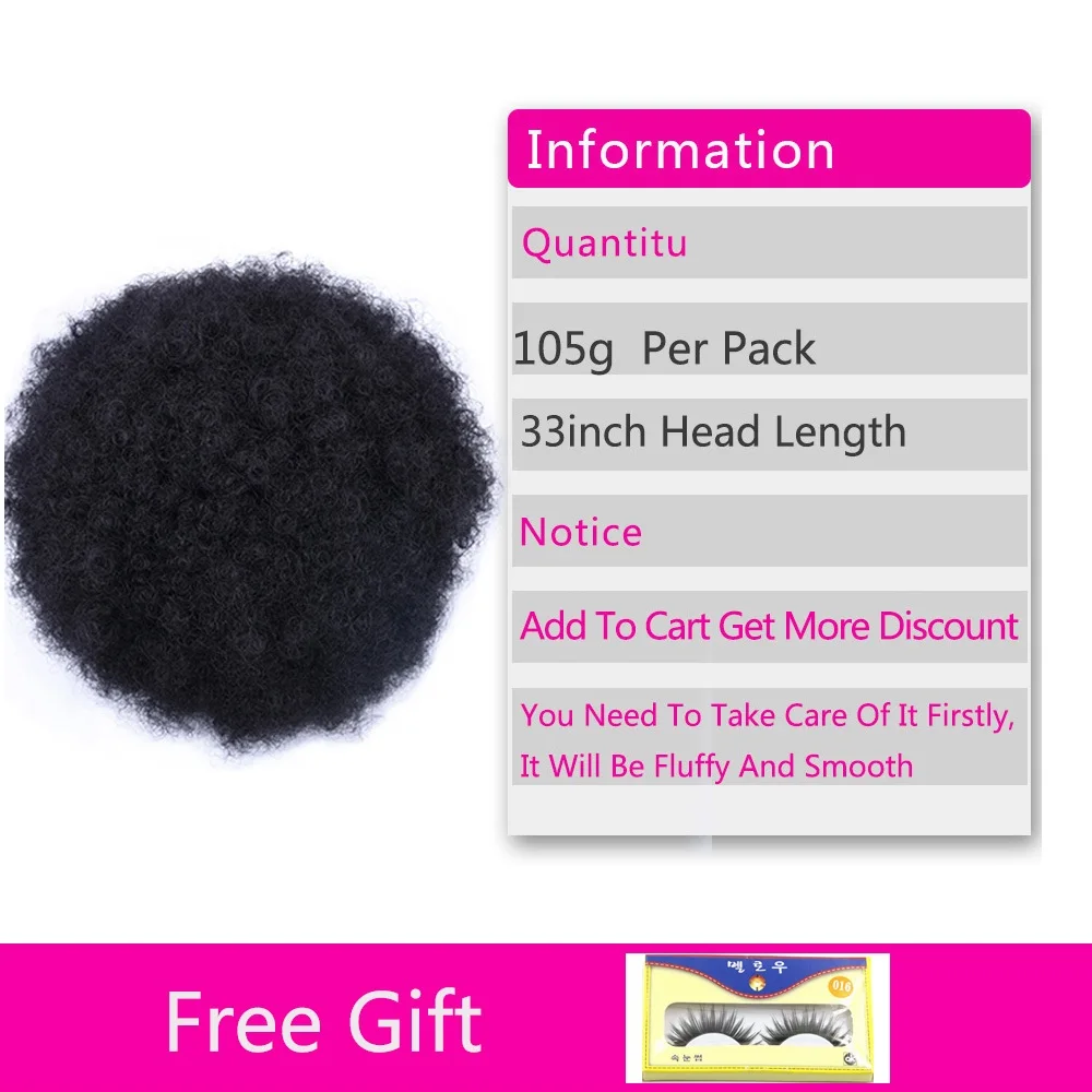 Coleta Afro Puff con cordón para niña y mujer, pelo sintético de gran tamaño, pelo rizado, Donut, 10 pulgadas