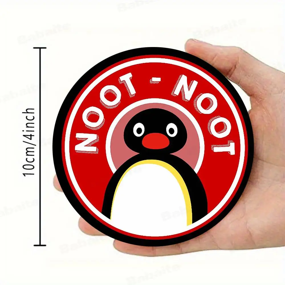 Cartoon Black Baby Penguin Pingu Themed Wooden Coaster Non-Slip Heat-Resistant Fun Dining Table Decoration Cafe Restaurant Gifts 4