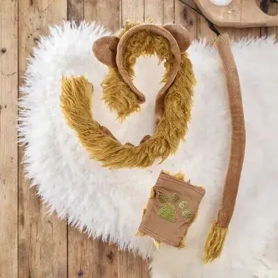 

Costume Lion Costume Adult Ears Lion Cosplay Props Headband Tail Gloves Kids Adult Family Costumes Props Accessories