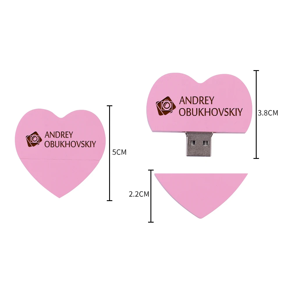 USB3.0 Free Custom Logo USB 3.0 Flash Drive 128GB High Speed Pen Drive 64GB Wedding Gift Memory Stick 32GB Heart USB Stick 16GB