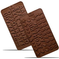 2Pack Silicone Letter Number Chocolate Molds Alphabets Numbers Baking Tool with Happy Birthday Cake Decorations Fondant Mold
