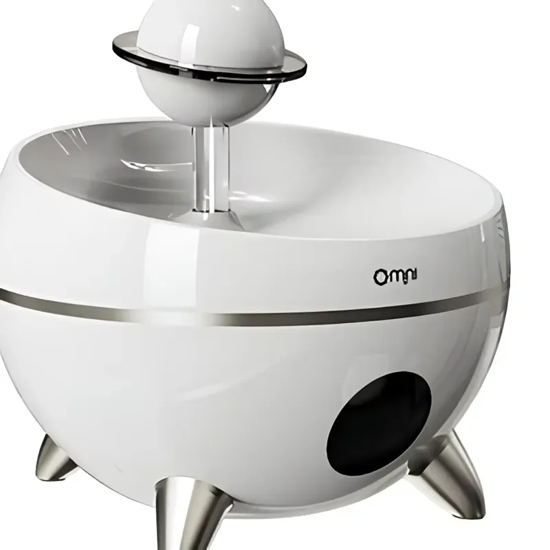 Stainless steel smart pet water dispenser with mobile app control and health monitoring, rechargeable, removable design, 1kg,