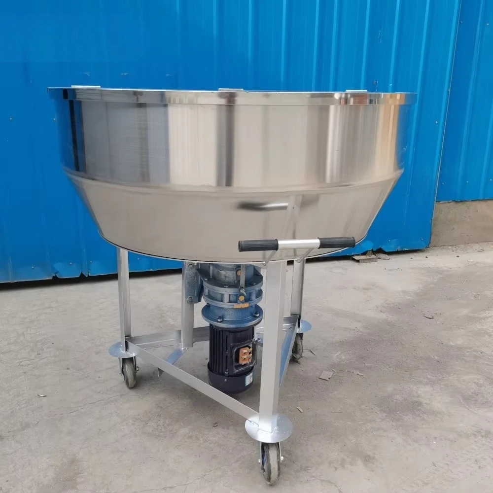 Robust Electric Flat Bottom Stainless Steel Mixer for Home and Small Farms for Dry Powder Grain and Premix Mixing