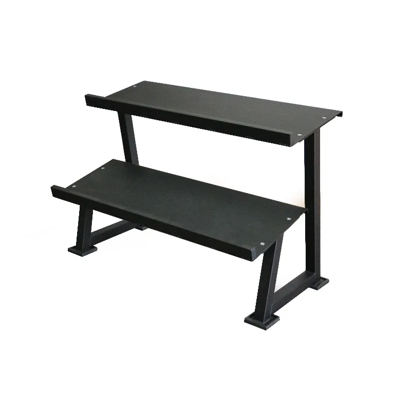 Double Layer Multifunctional Gym Stand, Combined Use Design For Training Studio Fitness Dumbbell Storage