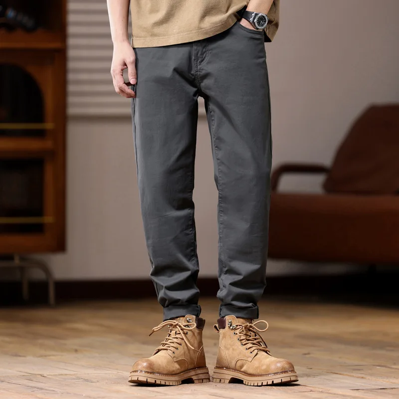 Pantaloni casual da uomo taglie forti Estate Autunno Pantaloni stile americano Pantaloni larghi elastici a gamba dritta Abbigliamento maschile 60KG-150KG