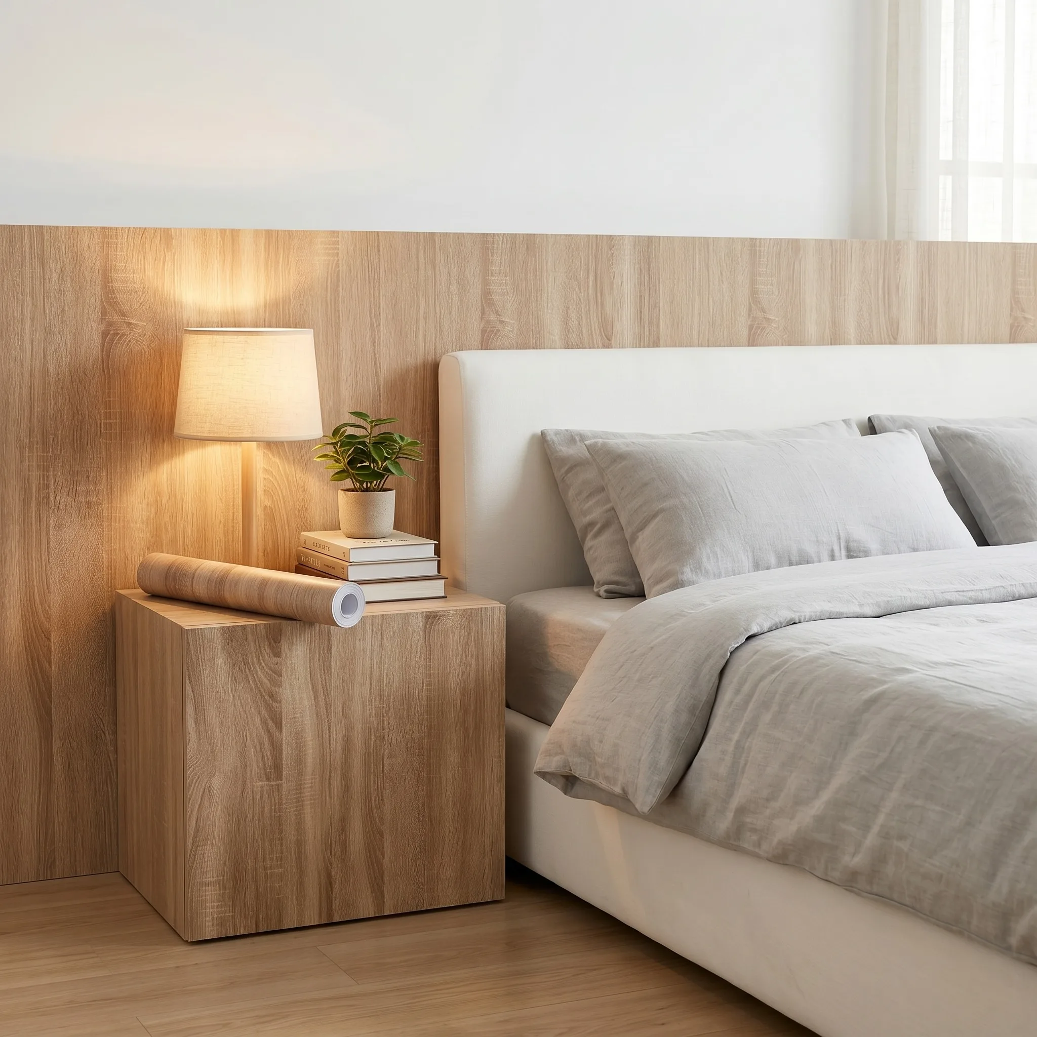 Modern Waterproof Wood Vinyl Self Adhesive Wallpaper for Doors Cabinets Desktops - Decorative Furniture Transforming Wall Paper