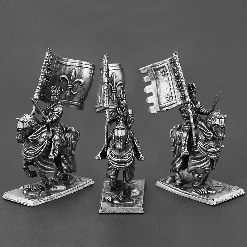 Medieval Knight Miniature Pure Alloy Figurine Retro Military Desktop Decor Home Ornament Collectible Gift for Men