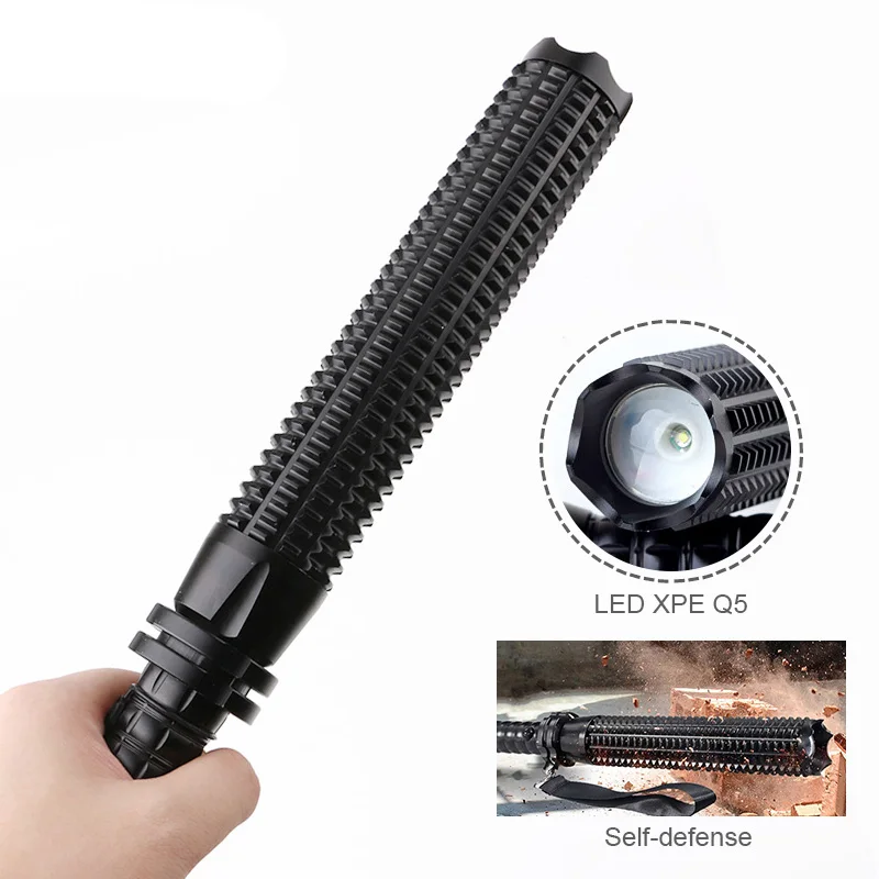 Powerful LED Flashlight 18650 Rechargeable Tactical Flashlights Torch Self Defense Torch Light XPE Telescopic Baton Lamp