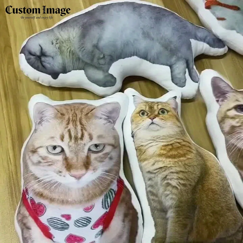

Custom Unique Personalized Human & Pet Photo Pillow Cushion, Surprise Gift & Comfort Memory Pillow for Your Pet
