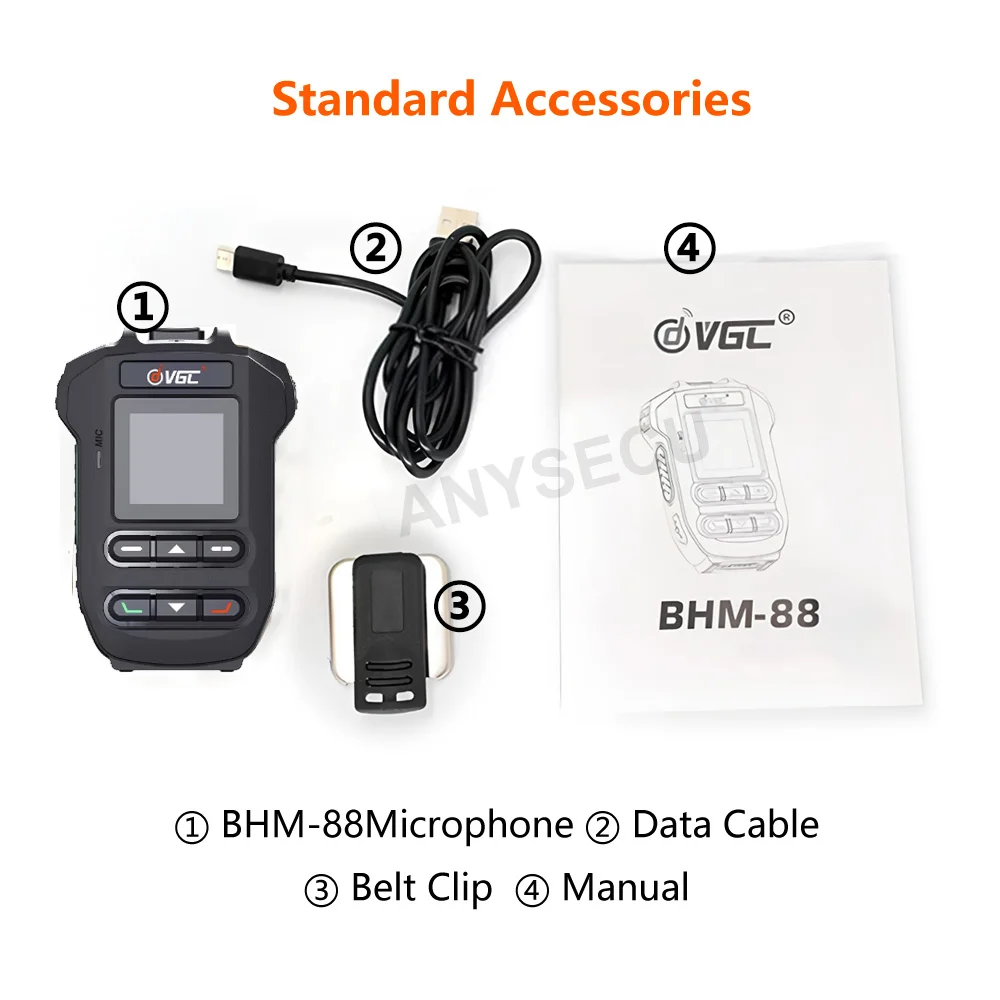 VGC BHM-88 Wireless Microphone For VR-N7600 VR-N7500 VR-N76 VR-N75 Two Way Radio Accessories 1.44-inch LCD Display