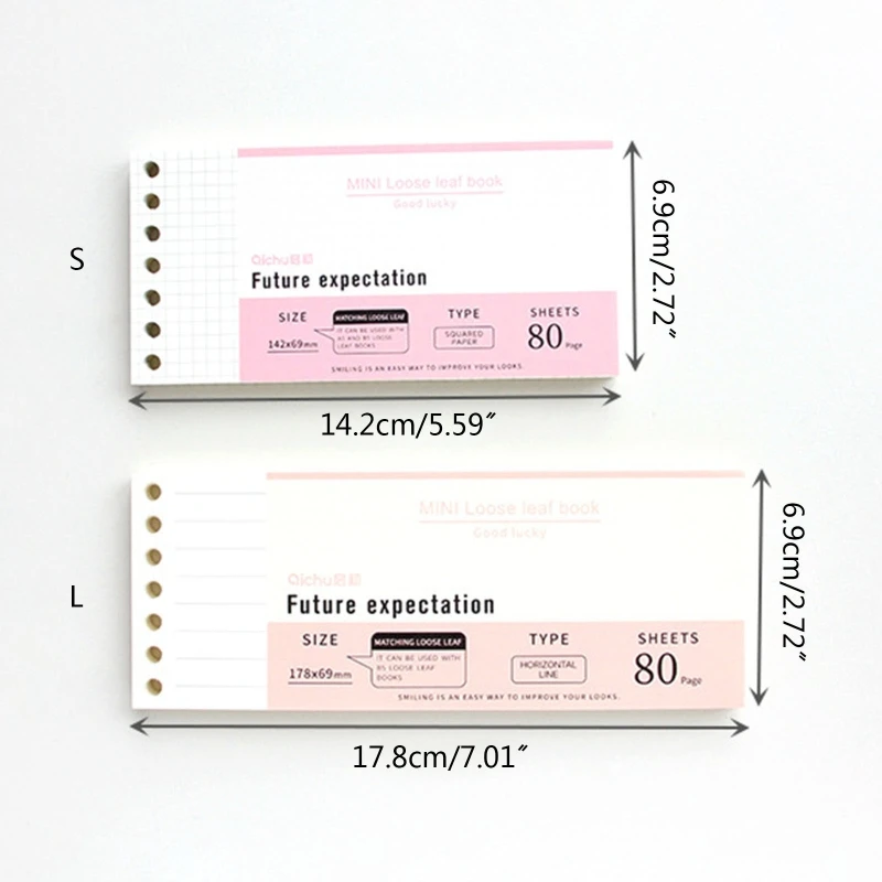 Giấy ghi chú dạng rời Có kẻ/có lưới hai mặt cho sổ rời A5/B5