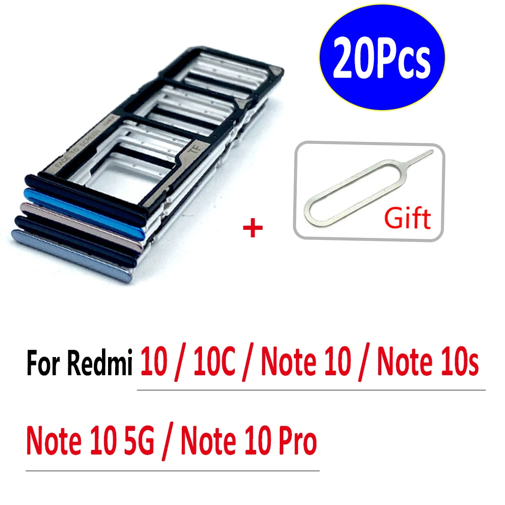 

20 шт., держатель для SIM-карт, для Xiaomi Redmi 10 10C Note 10S 10 Pro 10