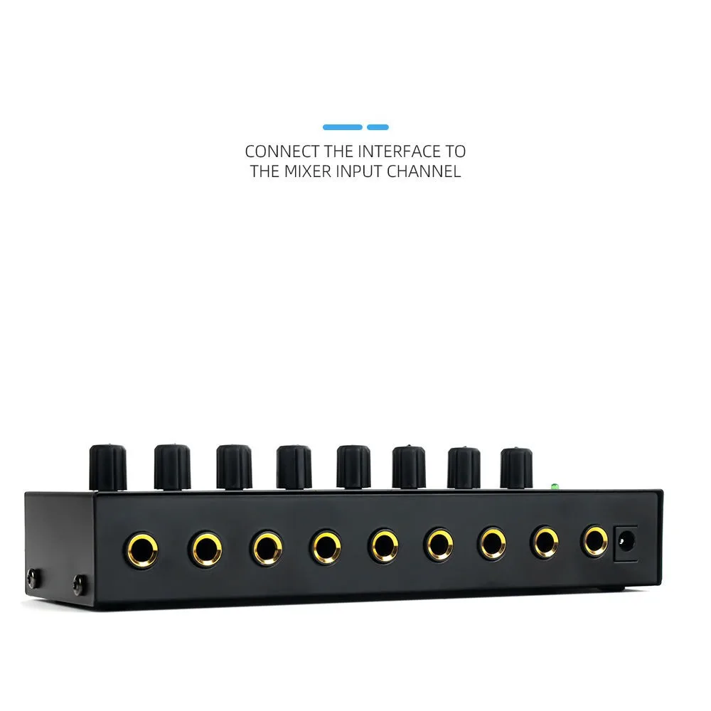 Headphone Amplifier HA800s 8 Channel Audio Stereo Mini Audio Amplifier With Power Adapter With Power Interface for Karaoke