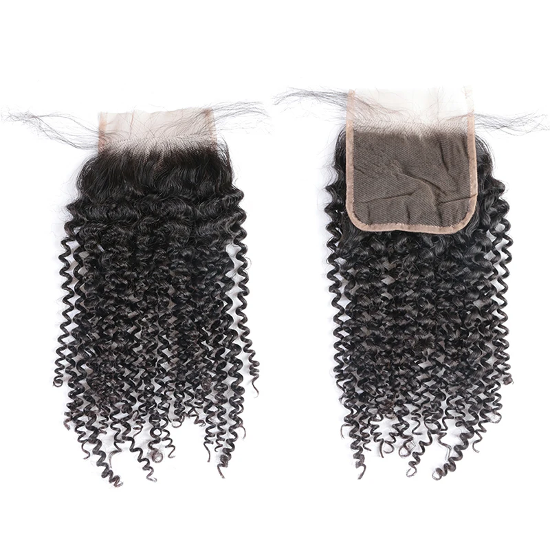 ALI QUEEN-Extensions de Cheveux Humains Brésiliens Naturels Crépus Bouclés, 4x4, 13x4, HD, pour Femme