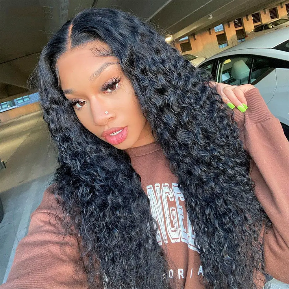 Curly Human Hair Wig For Women Deep Wave Closure Wig 4x4 5x5 Hd Lace Front Wigs Water Wave 180 Density Brazilian Wigs On Sale