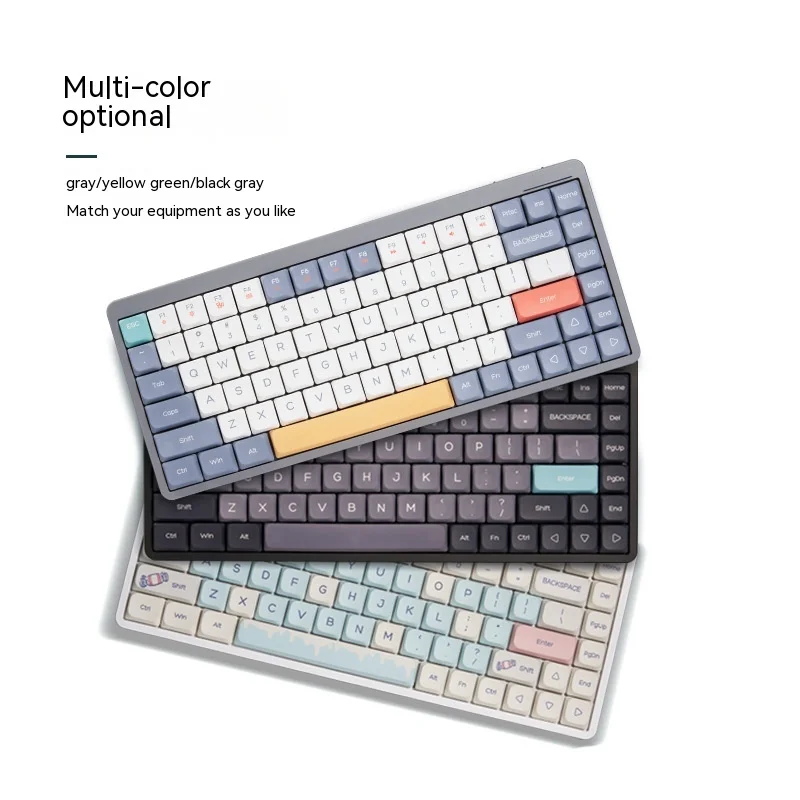 Yk75 3-mode Mechanical Short-axis Keyboard 84 Keys Customization Portable Mute Office Game Mac Win Notebook Bluetooth Keyboard