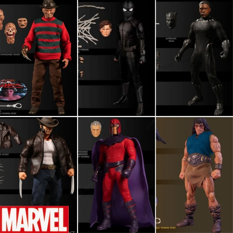 

Mezco 1:12 Articulated Action Figure 6" Spider-Man/Freddy/Blackpanther/Logan/Magneto New Model S.H.Figuarts In Stock