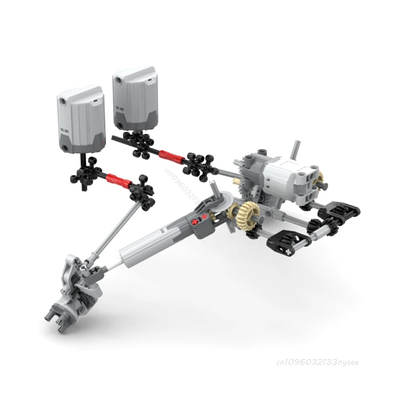 MOC Technical  Adjustable Suspension Width Steering and Differential Drive Building Blocks Cars Steering Chassis Diy Bricks Toys