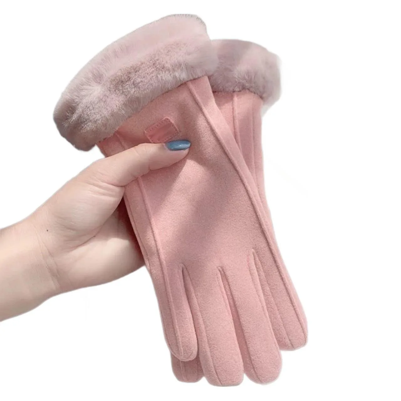 Fleece-lined, thickened women’s cycling gloves – insulated against cold and wind, with touchscreen functionality.