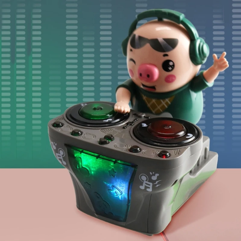 Light Up Rocking DJ Pig Brinquedo Desenhos Animados Musical Porco Brinquedo Obstáculo Evitar Brinquedo Da Criança