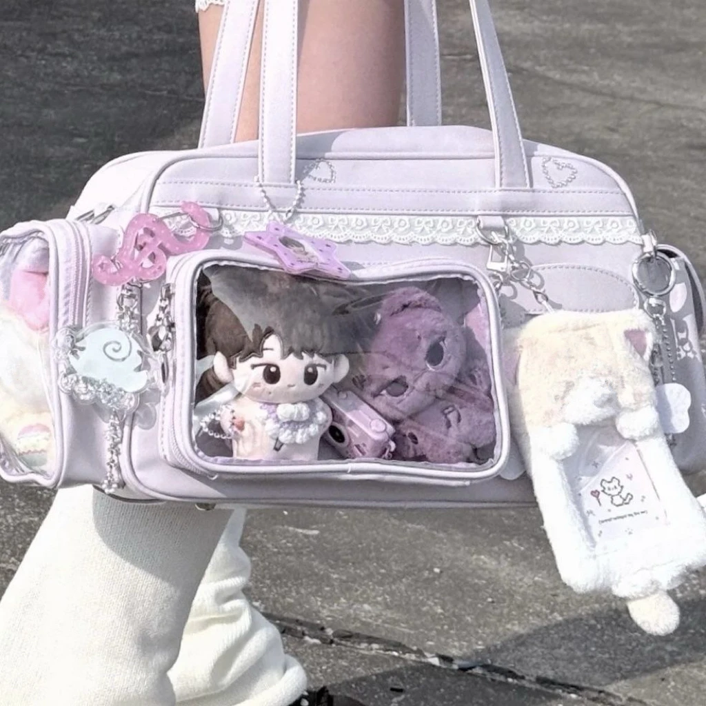 

Richme Y2K Women Ita Bags 2025 Dopamine Concert DIY Anime Badge Idol Card Tote Bag Designer Subculture PU Shoulder Bolso Mujer