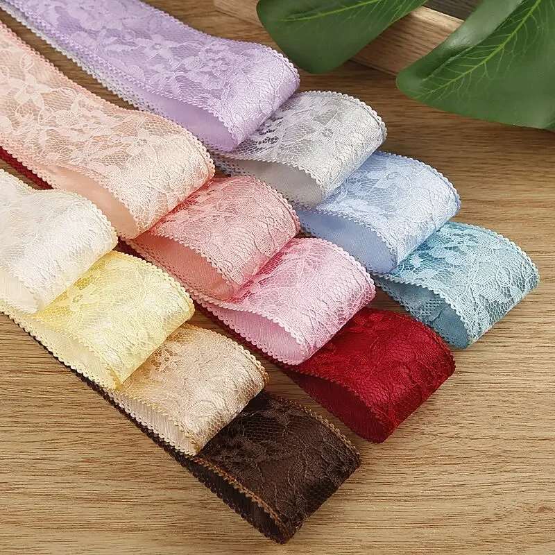 40mm Double Lace Edge ribbon DIY Handmade Materials Headwear For Hair Bows Clothing Shoes Hats Accessories Home Crafts