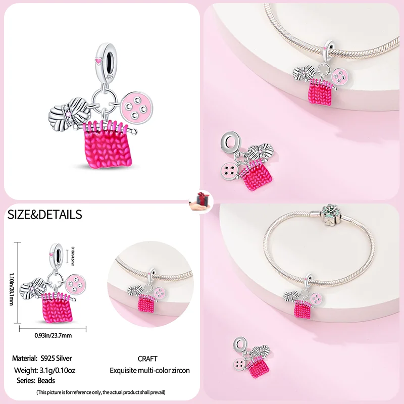 925 Sterling Silver Fashion Sewing Machine Tailor Hairdresser Mixer Charms Beads For Brand Original Bracelet DIY Jewelry Gift image 2