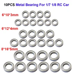 10 sztuk RC metalowe łożyska 8x16x5mm 6x12x4mm 6x10x3mm łożyska dla 1/7 1/8 ZD wyścigi RC samochód różnicowy układ kierowniczy cześć zapasowa