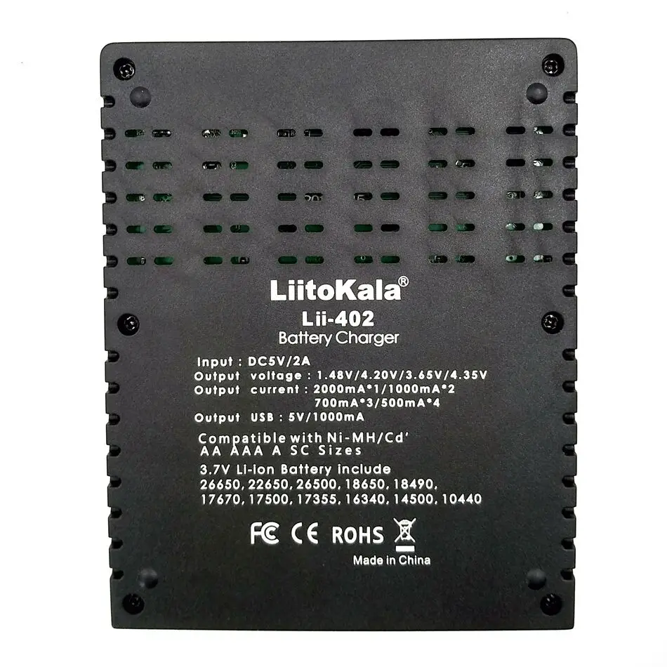 LiitoKala Lii-402 lithium battery Charger for 1.2V 3.7V 3.2V 3.85V AA / AAA 18650 26650 10440 14500 16340 25500 NiMH Charger