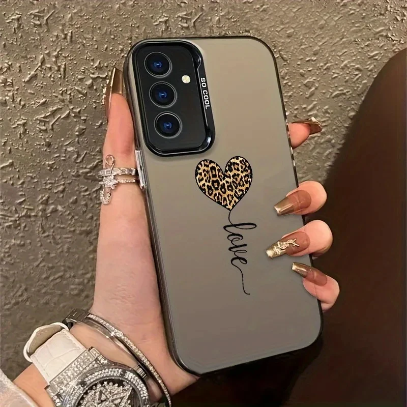 Fall Für Samsung A56 A55 A54 A53 A52 A36 A35 A25 A24 Leopard Liebe Ballon Muster Abdeckung Für Galaxy S25 Ultra S24 FE S23 Plus S22
