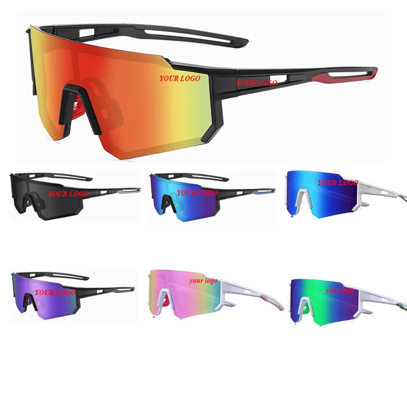 

Hot selling：2024 2 in 1 Men Cycling Sun Glasses Logo Polarized Sports PC Frame Running Sunglasses