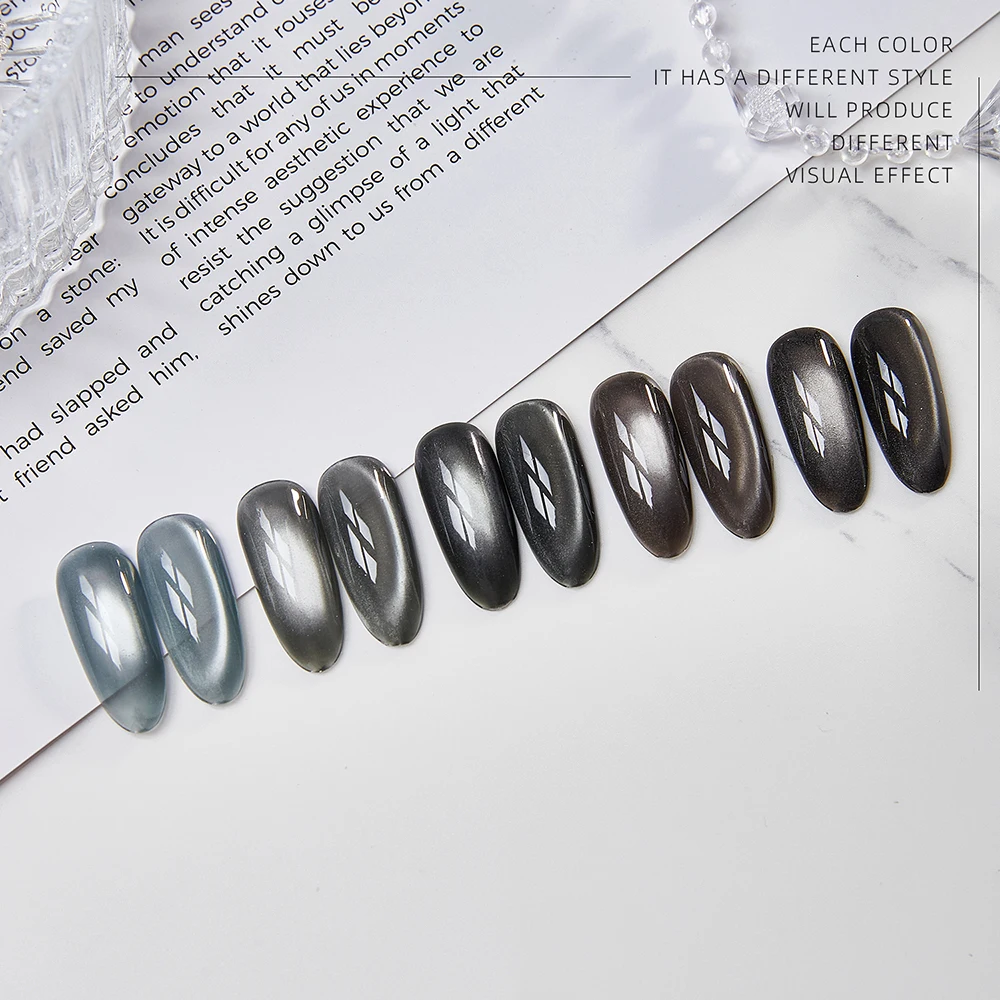 Vendeeni 5 Farben Kristall-Katzenaugen-Gel-Nagellack-Set, semi-permanenter, funkelnder, magnetischer UV-LED-Soak-Off-Gel-Lack mit Display – Detail 11