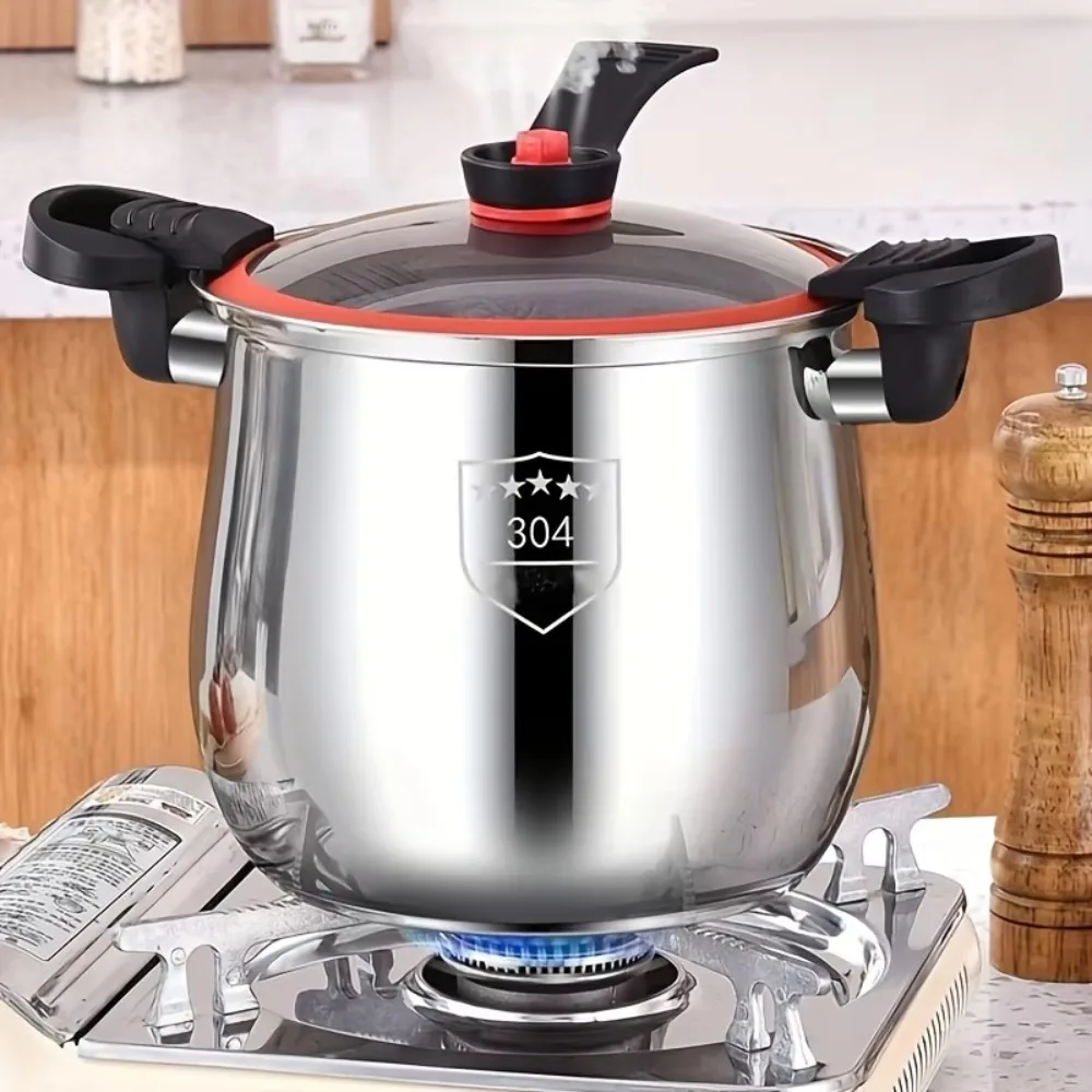 Pentole da cucina Pentola a micropressione in acciaio inossidabile 304 Pentola per zuppa di grande capacità da 8 litri Pentola per zuppa antiaderente antiscottatura