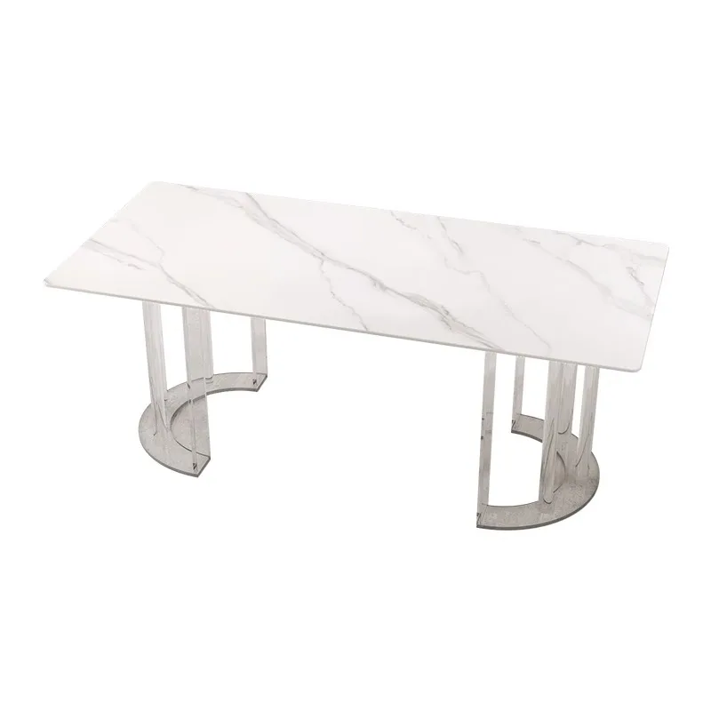 Modern light luxury dining table wabi sandy cream creative Internet celebrity new commercial slate negotiation acry