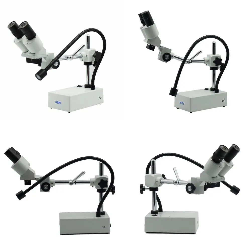 

Binocular Stereo Microscope with 10X-20X Magnification, LED Light, Boom Stand, 110-120V Power, Metal & Plastic Construction