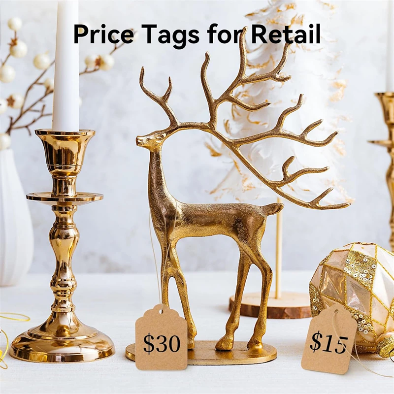 100 Pcs Kraft Paper Tags With Strings Handmade With Hang Tags Garment Tags For Candy/Gift/Cookies Display Packing Label Card