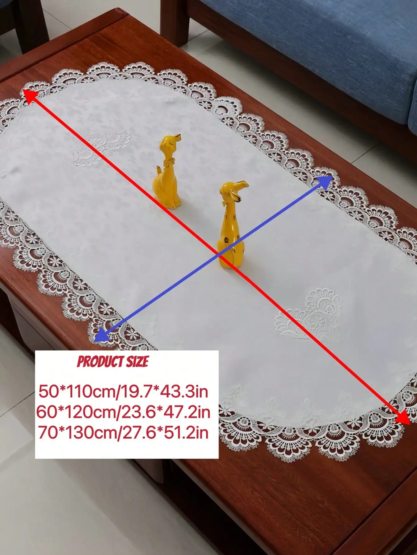 An Oval Lace Tablecloth, French-Style Polyester Fiber Jacquard Lace-Edged Dustproof and Heat-Resistant Tablecloth, Suitable for Dining Tables, Coffee Tables, and Home Use, Ideal for Daily Decoration, Holidays, Weddings, and Parties