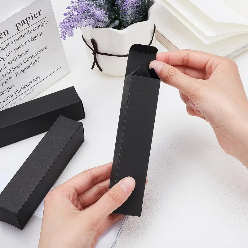 40PCS Black Kraft Paper Lipstick Box Lip Balm Wrapping Box for Jewelry Gift Wrapping Wedding Birthday Party Favor