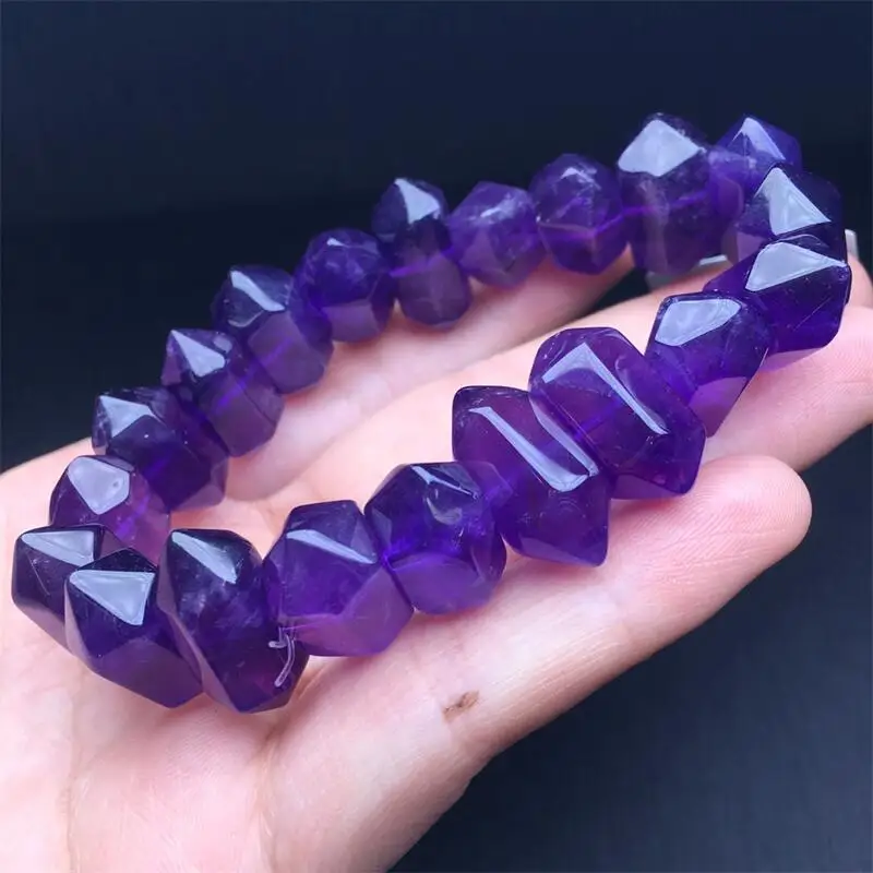 

Двухточечный браслет из натурального аметиста 13-17 мм, женский модный сладкий Рейки, целебная энергия, нить для девочек, ювелирные изделия, подарок, 1 шт.