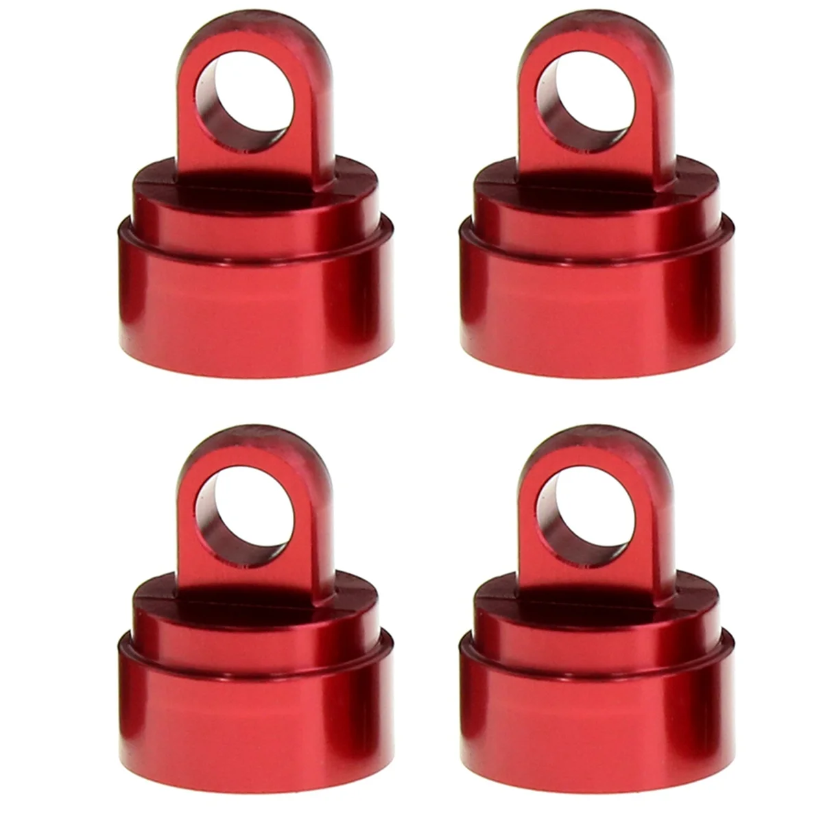 4PCS Machined Alloy Shock Caps Shock Bladder Bottoms Washers Pivot Balls for Traxxas Slash 2WD 4WD,Red