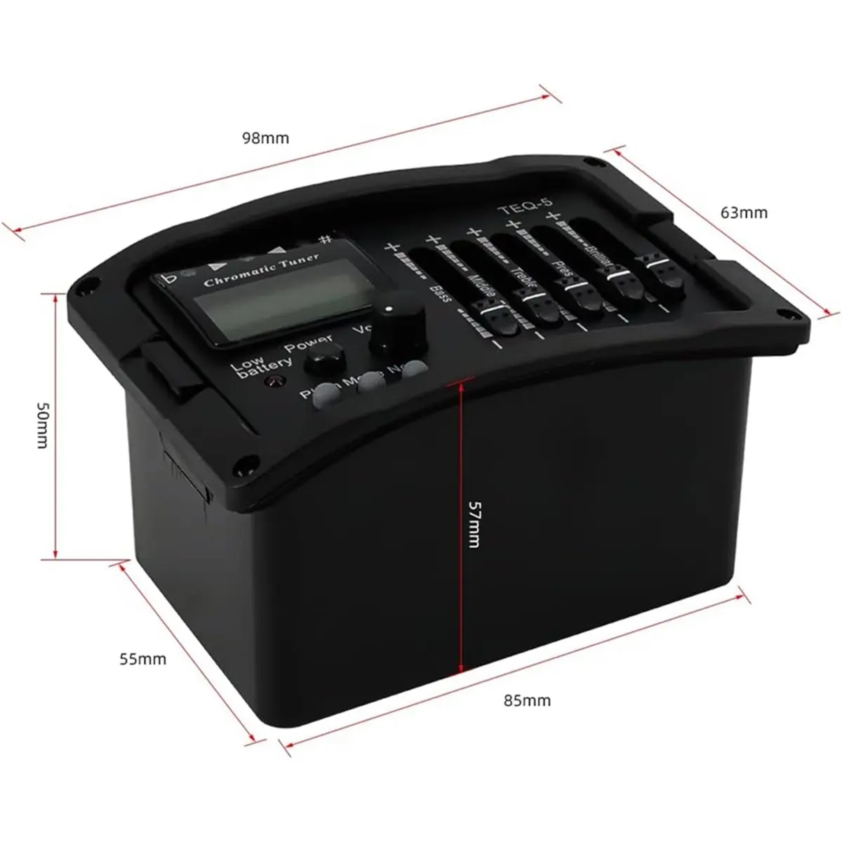 IN-A570U!5 Band Acoustic Guitar Preamp EQ Equalizer Pickup Acoustic Guitar Amplifier Digital Chromatia Tuner Piezo Pickup