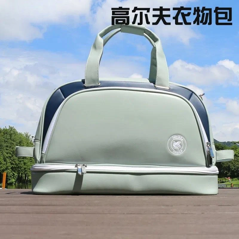 Waterproof PU Golf Storage Bag, Multifunctional Duffel Bag With Individual Shoe Bag For Male Female Golf Outdoor Use