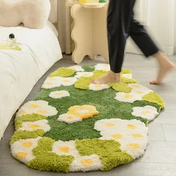 Garden Bloom Flowers Shggy Tufted Carpet Soft Fluffy Floor Rugs Long Bedside Mat Non-Slip Absorbent Home Decorate 23.62