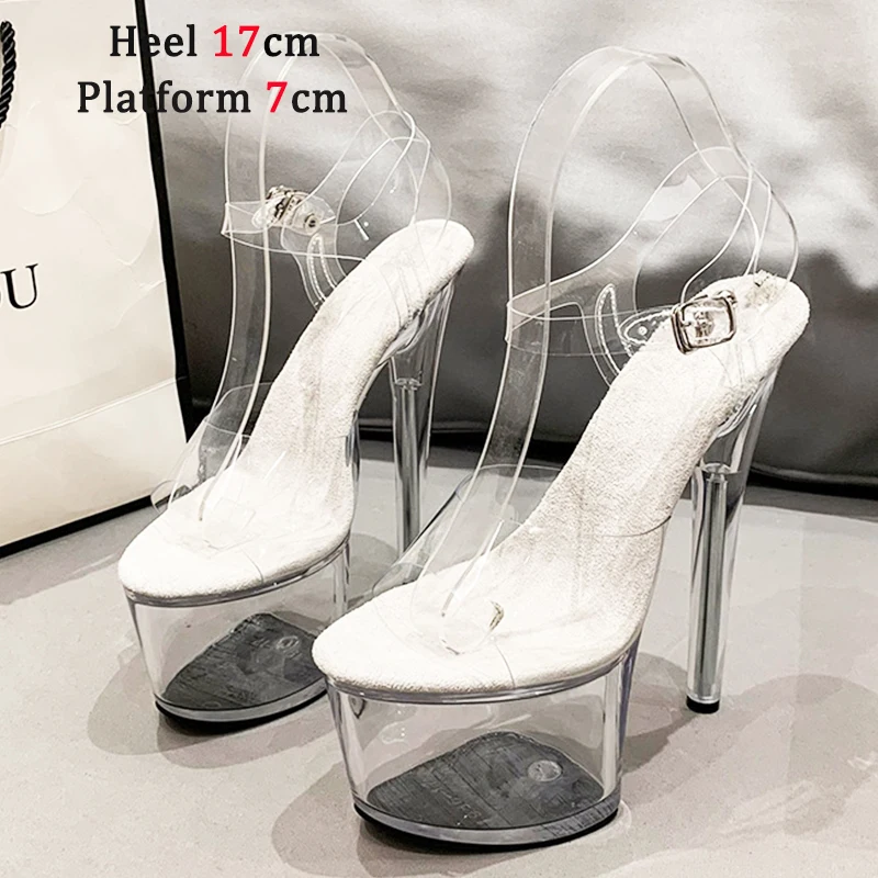 Voesnees Stripper Heels Clear Sandals 3