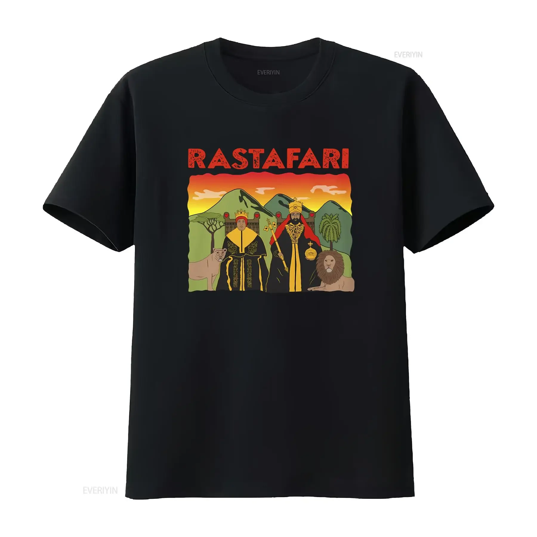 Rastafari T shirt Rasta His imperial Majesty Emperor Haile Selassie I Empress Menen coronation king of kings lion Judah